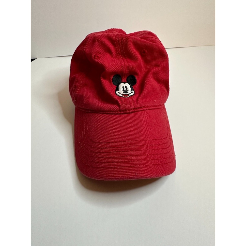 DISNEY Mickey Mouse New Tags Baseball Adjustable Red Cap One Size 100%Cotton